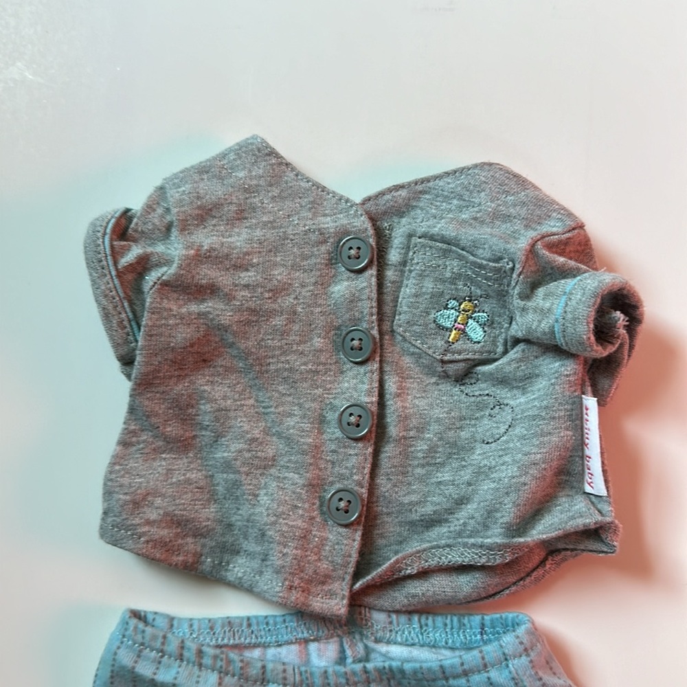 Gray Doll Pajama Set - 2-Piece Sleepwear for Kids' Dolls - Picture 2 of 3